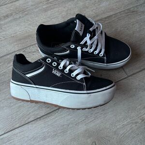 Vans Black Canvas Low-Top Sneakers with White Laces